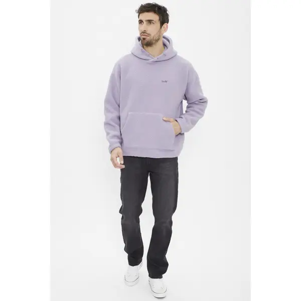 Sweat à capuche en polaire violet