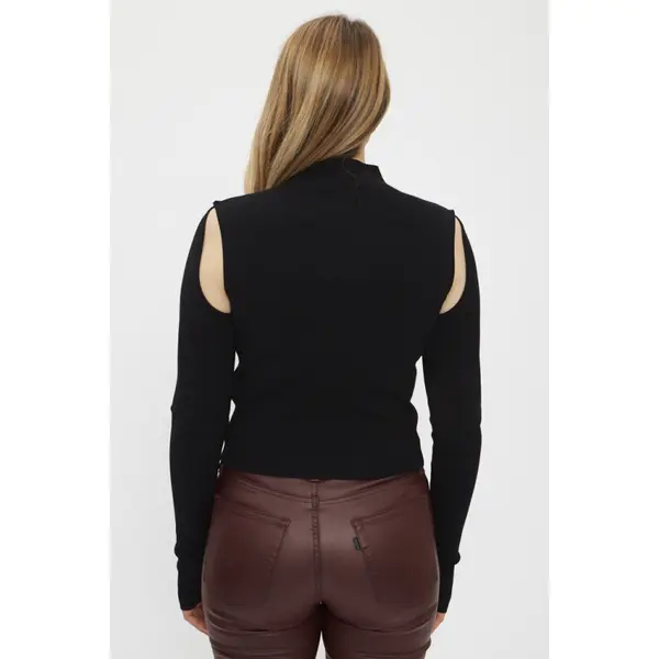 Pull Jupiter caviar noir manches amovibles