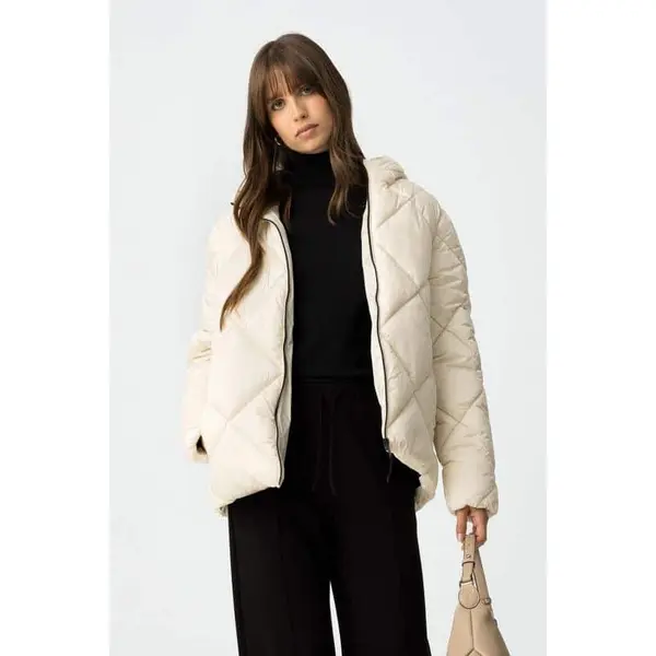 Veste matelassée blanche nacrée à capuche Tiffosi femme