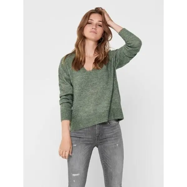PULL KAKI COL V JDY FEMME JDYELANORA