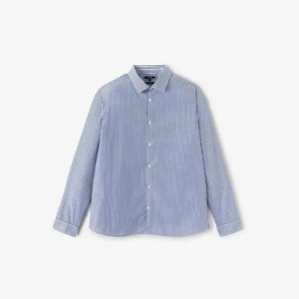 Chemise sans repassage regular en coton rayée