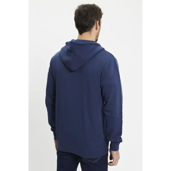 Sweat à capuche zippé bleu marine