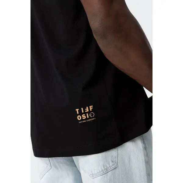 Tee-shirt noir manches courtes avec logo Tiffosi