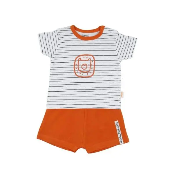 ENSEMBLE SHORT T-SHIRT BLANC BÉBÉ GARÇON BABYBOL