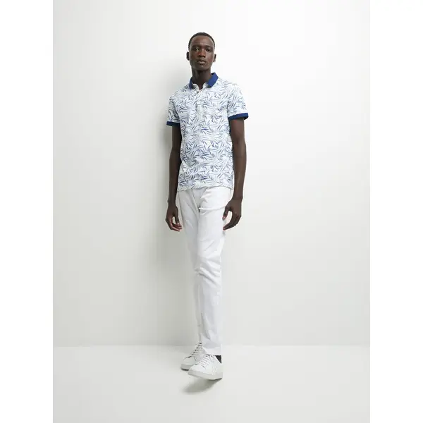 Jean couleur slim en coton élasthane uni