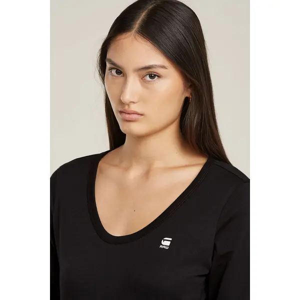 T-shirt slim manches longues noir