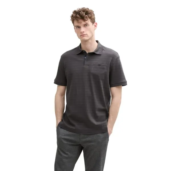 Polo Gris Manches Courtes à Rayures Tom Tailor Homme du S au XXL