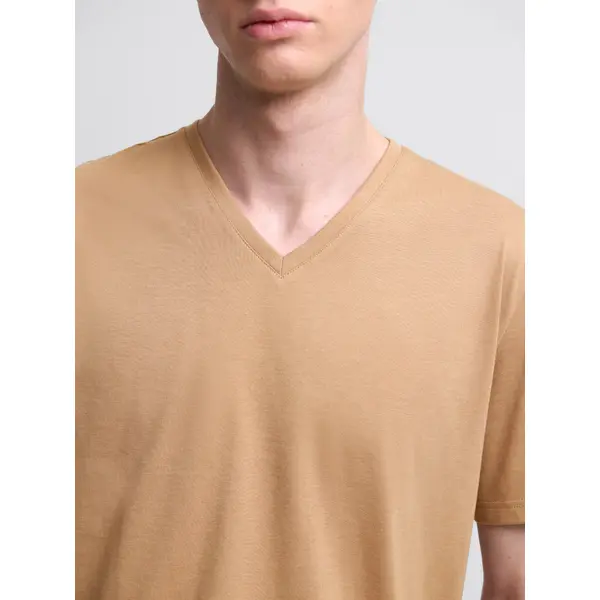T-shirt col V mélange coton Supima®