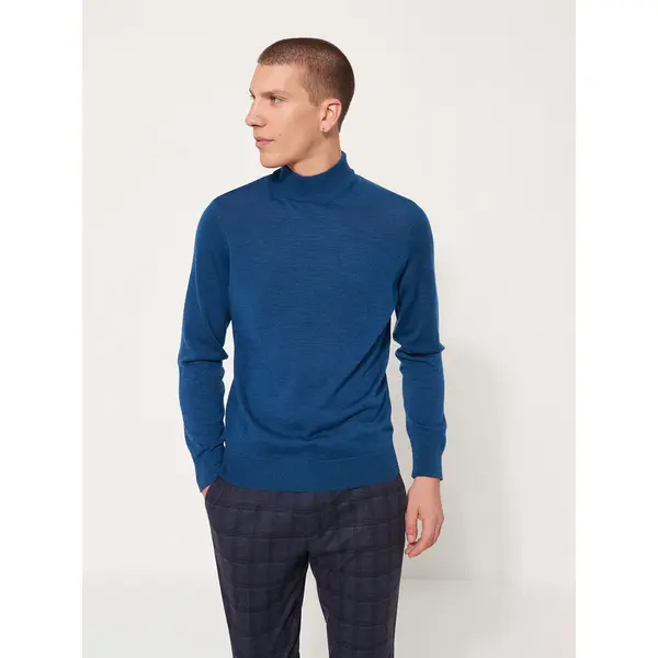 Pull col cheminé en Laine Mérinos