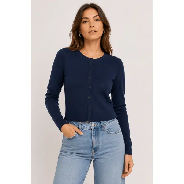 Gilet bleu marine boutonnage coupe ajustée Tiffosi femme