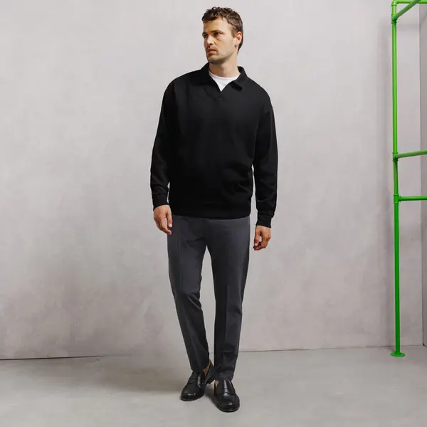 Polo manches longues col resort