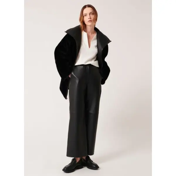 Manteau maya noir en cuir - Zapa
