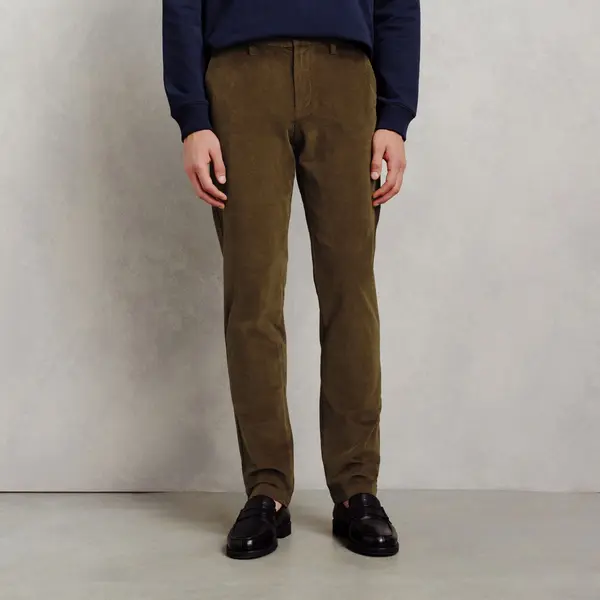 Pantalon chino straight en velours