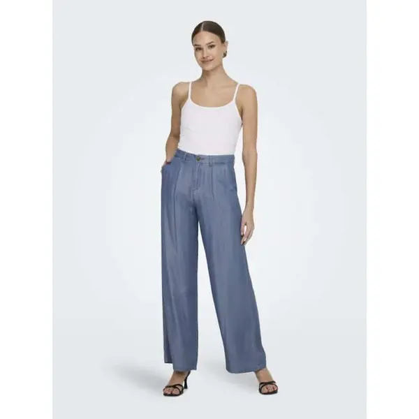 PANTALON FLUIDE BLEU FEMME COUPE LARGE DU XS AU XL JDYJASPER