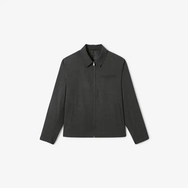 Veste zippée col chemise à carreaux