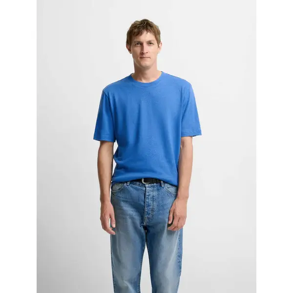 T-shirt col rond en coton lin