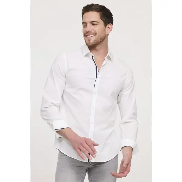 Chemise blanche manches longues chic Lee Cooper homme du S au 4XL