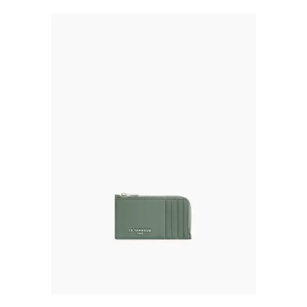 Porte carte large zippé Emile en cuir signature T - Le Tanneur