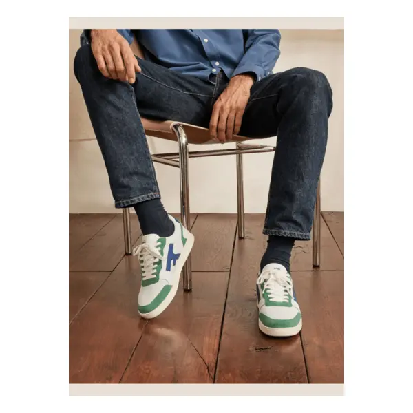 Baskets basses blanches & vertes - Faguo Outlet