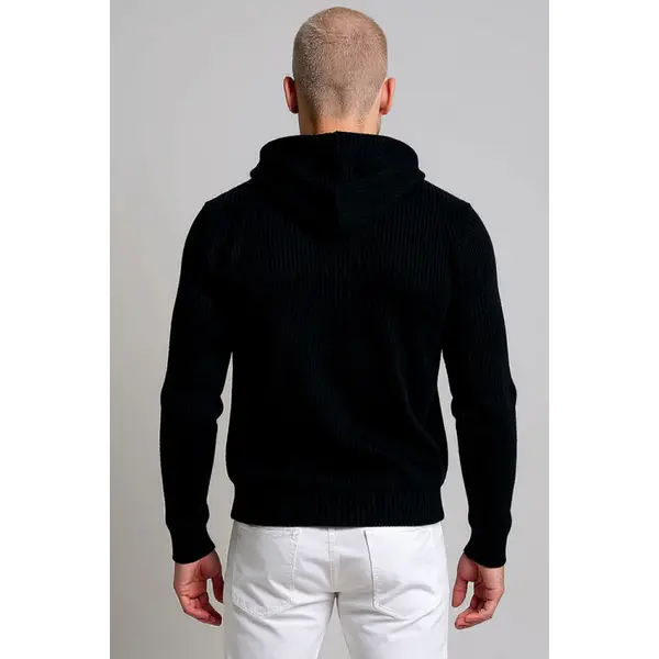 Hoodie en maille noir