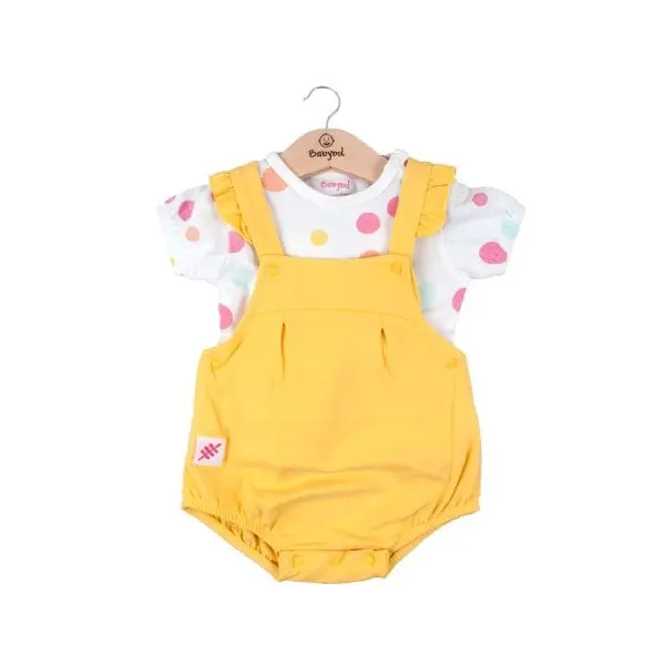BARBOTEUSE EN COTON JAUNE CONJUNTO