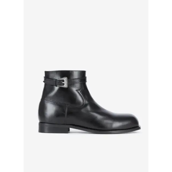 Bottines avec boucle en cuir noir - The kooples