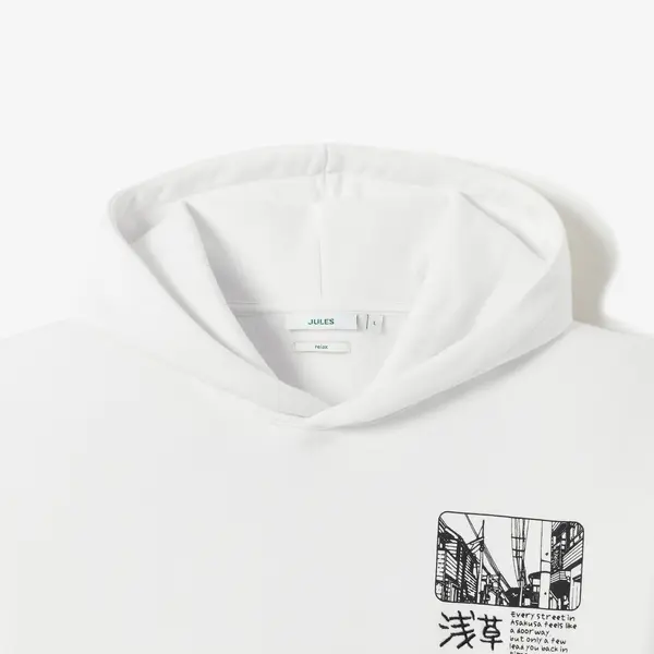 Sweat à capuche imprimé devant dos Japon