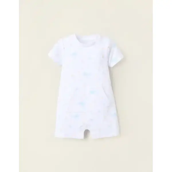 Pyjama Combi-Short Blanc avec Motif Bébé Garçon Zippy : Confort et Style du 0/1 mois au 9/12 mois