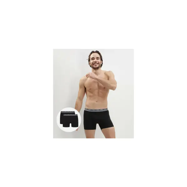 Lot de 2 boxers noirs pour homme 3D Stay and Fit - Dim