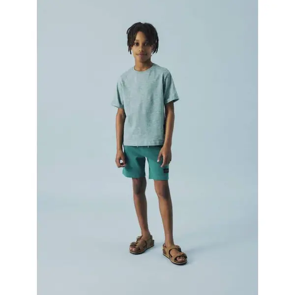 Short en Coton Vert Élastique Name It Garçon 8-14 ans - Tendance Printemps-Été 2025