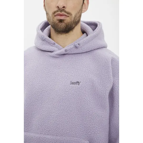 Sweat à capuche en polaire violet