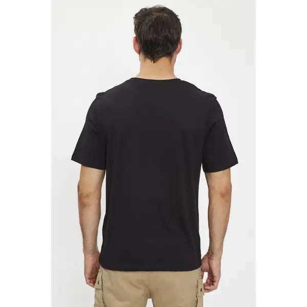 T-shirt noir logo Graphique rouge et blanc