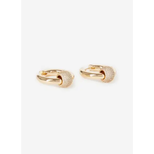 Boucles d'oreilles créole avec strass dorées femme - The kooples