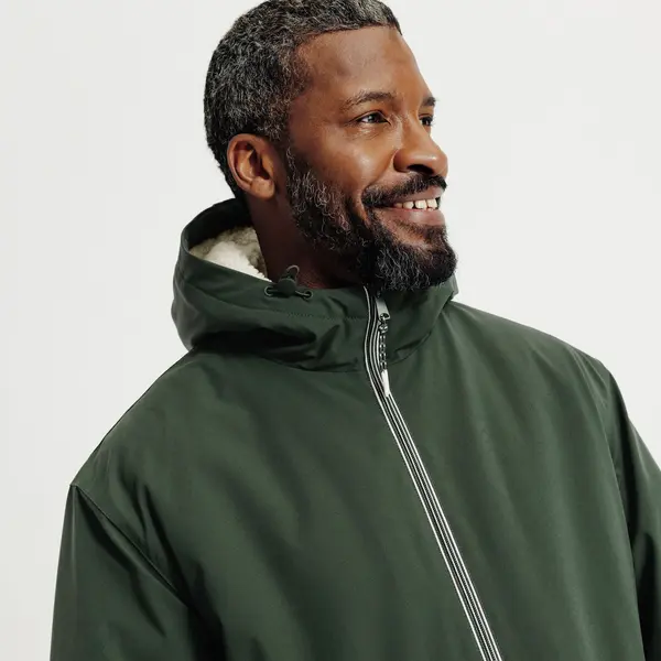 Blouson à capuche doublé en sherpa