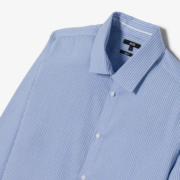 Chemise sans repassage regular en coton rayée