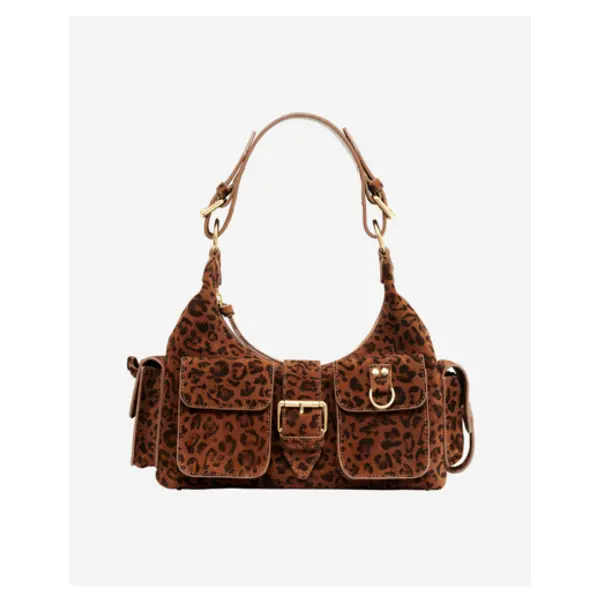 Sac amelia en cuir suède imprimé léopard leopard - The Kooples Talange