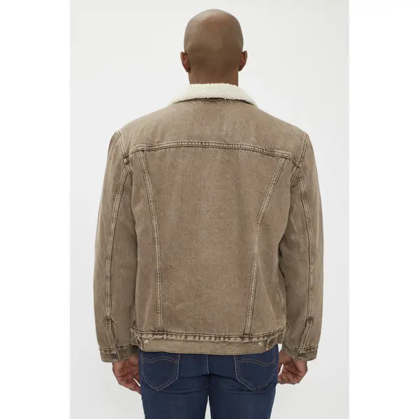 Veste Trucker sherpa marron