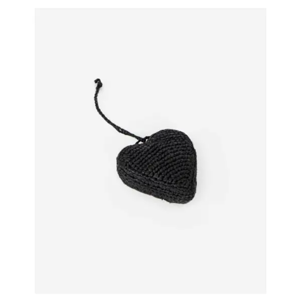 Bijou de sac cœur en raphia noir black - The Kooples Corbeil