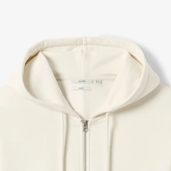 Sweat à capuche zippé molleton uni