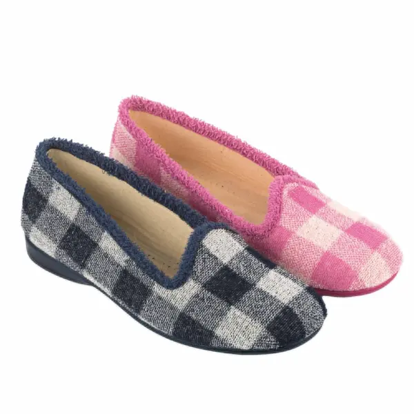 Chaussons éponge Vichy - les 2 paires