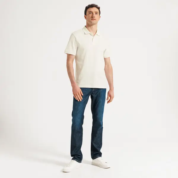 Polo manches courtes texturé