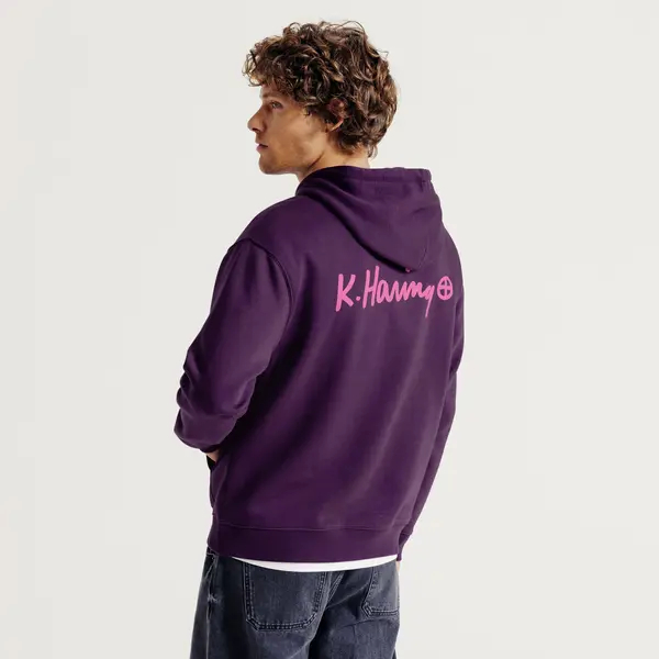 Sweat à capuche imprimé licence Keith Haring