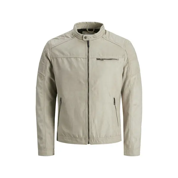 Blouson beige en simili cuir