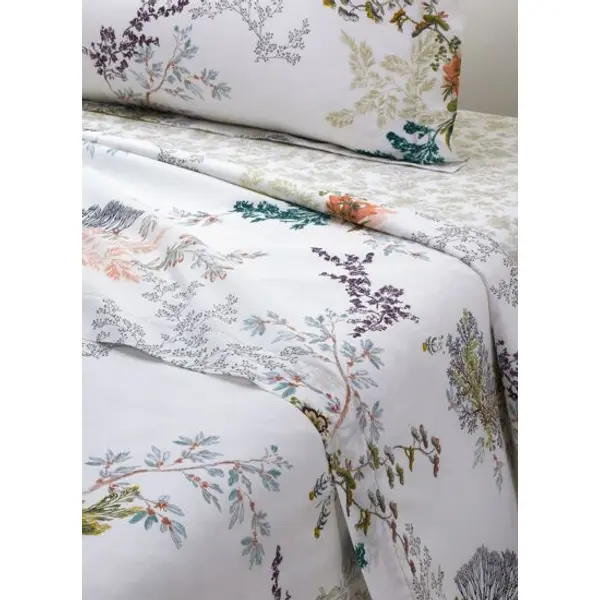 Yves Delorme - Drap plat en batiste de coton multicouleurs, Naïades - Yves Delorme