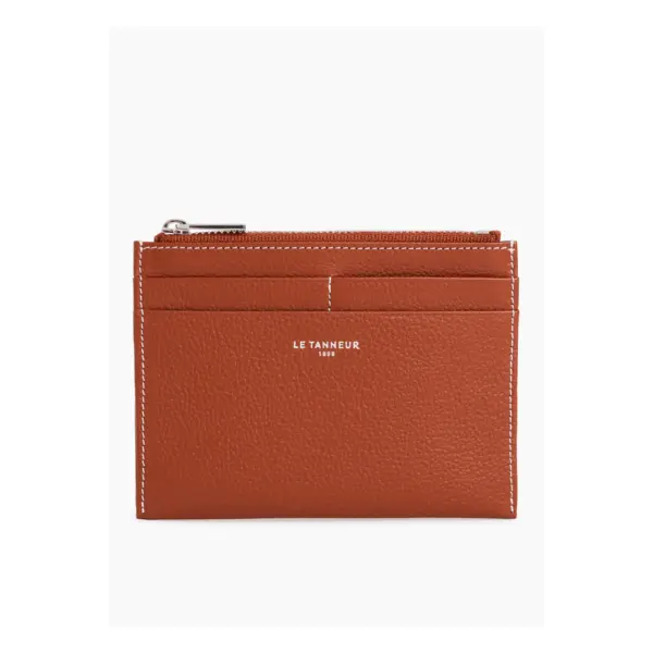 Porte cartes moyen modèle zippé Emile en cuir grainé - Le Tanneur