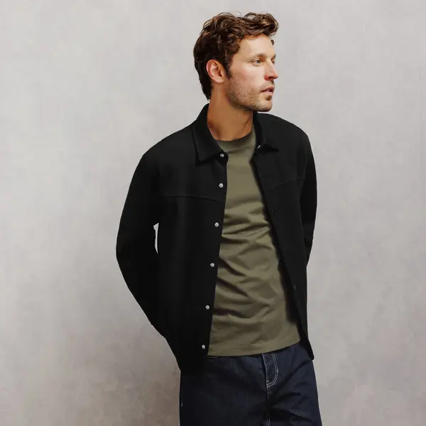 Ensemble surchemise et pantalon chino 100% coton - Noir
