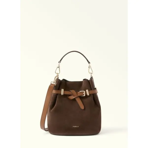 Aura mini drawstring - suede+vitello sidney - Furla