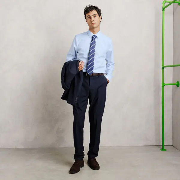 Chemise 100% coton slim sans repassage texturée