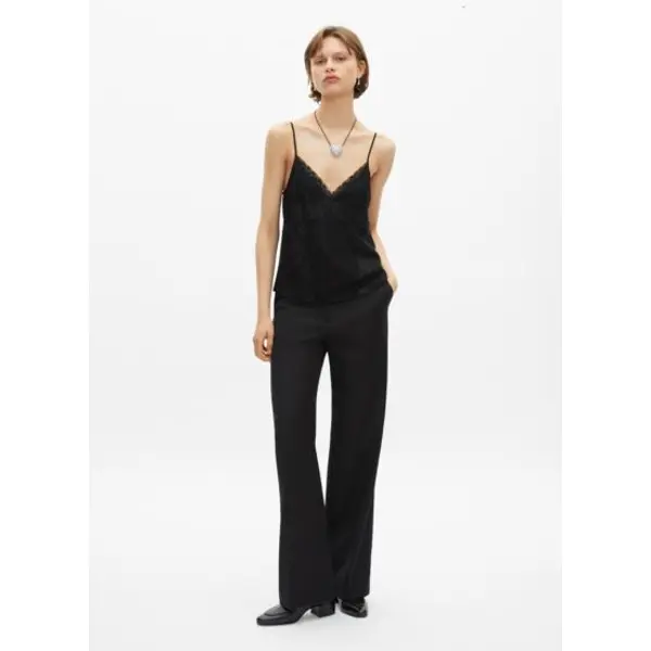 Caraco avec dentelle noir femme - The kooples