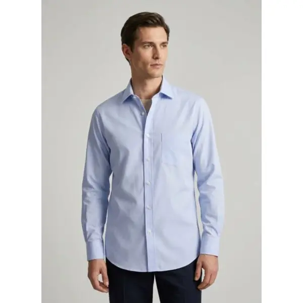 Chemise Classique en fil-à-fil bleu clair - Figaret